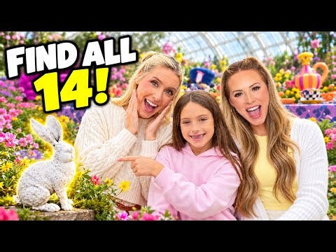 Can We Find All 14 Hidden Rabbits?! 🐇 With Kayla & Caitlyn #fun #trending #viral 
