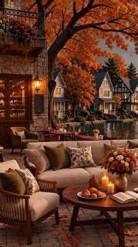 Morning Jazz in Autumn Porch Coffee Shop - Gentle Jazz with Golden Leaves for Peace & Comfort