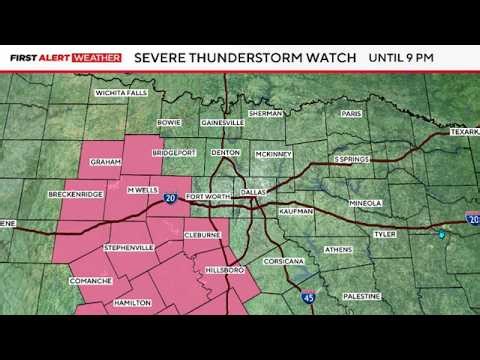 Severe weather threat is expected this evening including damaging wind and large hail