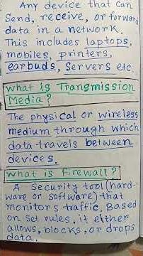 Define Computer Network l Transmission Media l Firewall l What is Node? #shorts #networking #network