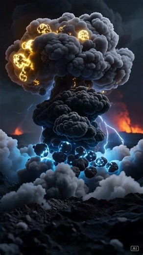 How Volcano Lightning Forms #ai #education #science #animation #lighting #volcano #cloud #rock