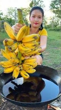 Cooking yummy deep fried banana recipe