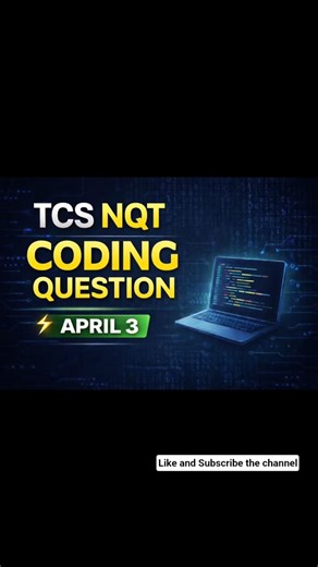 👉 TCS NQT Coding Question | April 3 🔥 (Real Exam Question)