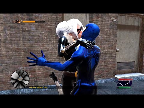Black Cat Distracts Spider-Man(Cobalt-Spider Mk. IIIV Suit Mod) | Spider-Man Web Of Shadows