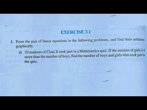 Class 10th maths l Exercise 3.1 l Chapter 3 l Pair Of Linear Equations In Two Variable l Ncert