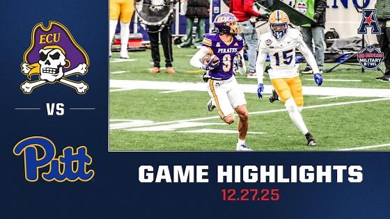 Pitt vs East Carolina Military Bowl Football Highlights (Dec 27, 2025)