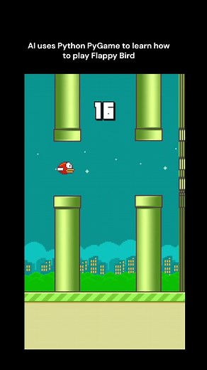 AI uses Python PyGame to learn how to play Flappy Bird #AI #python #raspberrypi