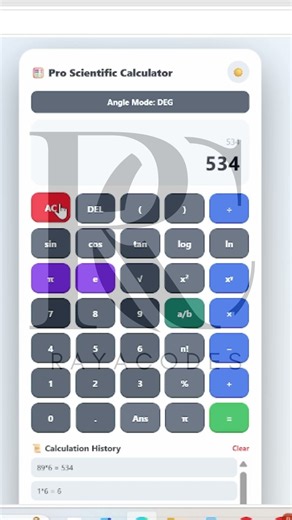 🧮 I Built a Professional Scientific Calculator with HTML, CSS & JavaScript! #JavaScript #HTML #CSS