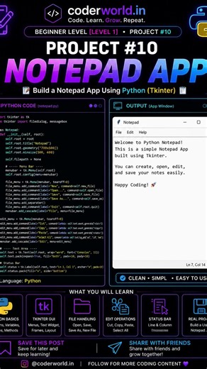 📝 Python Project #10: Notepad App 🐍