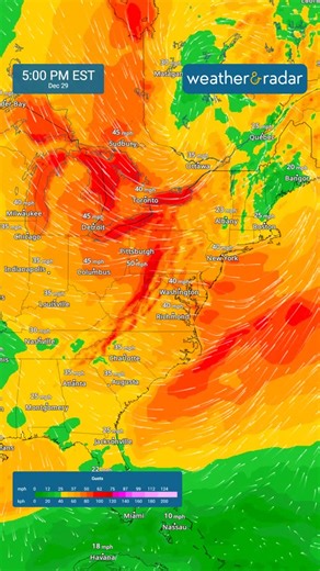 Weather & Radar USA on Instagram: "Gusty winds shift into the Northeast tomorrow. Keep an eye on the WindRadar."