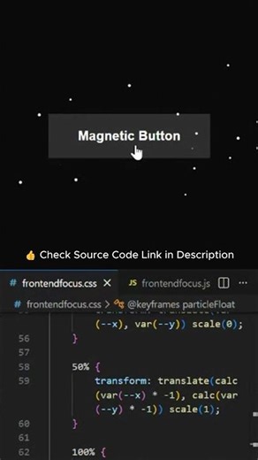 Magnetic Button Hover Effect with Particle Animation | CSS & JavaScript