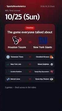 New York Giants beat Houston Texans 27-21 in | NFL 10/25 #Shorts