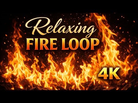 Relaxing Fire Loop 4K 🔥 Cozy Fireplace Ambience for Sleep, Study & Relaxation ( Hour)