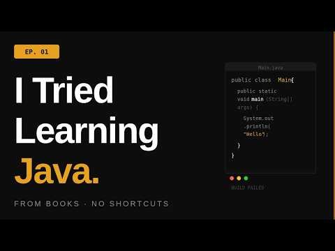 I Tried Learning Java From Books | Ep. 01