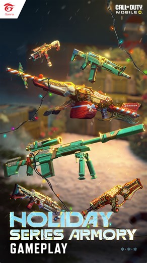 🤶🏻 Holiday Series Armory | GAMEPLAY SHOWCASE Witness the festive firepower in action! See the 6 legendary weapons of the season unleash holiday havoc: 🎄 DL Q33 - Holidays 🎄 AK117 - Holidays 🎄 QXR - Secret Santa 🎄 PKM - Red Nose Revenge 🎄 PP19 Bizon - JINGLE-55 🎄 RUS79U - Holiday Lights Log in and unlock now! ➡️ https://codmgrn.onelink.me/7EoI/PlayCODM #GarenaCallOfDutyMobile #GarenaCODM #CODM2025Season11 #CODMLegendaryDrawRunback #CODMArmorySeries | Garena Call of Duty Mobile