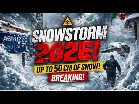 TODAY in Abruzzo ❄️ SNOWSTORM 2026! Up to 50 cm of snow, meters of drifts, extreme weather in Italy.