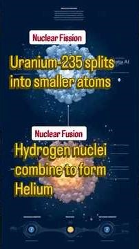 Nuclear Fission vs Fusion-The Power of the Atom ! #nuclearfusion #nuclearfission #sciencefacts#facts