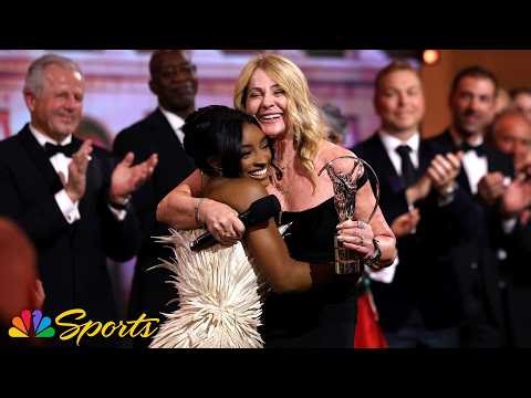 Nadia Comaneci receives Lifetime Achievement Award from Simone Biles at Laureus Awards | NBC Sports