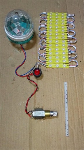 Powering A Disco Dj Light & 15 LED Light With Rack and Gear Motor Generator #dcmotor #tech #shorts