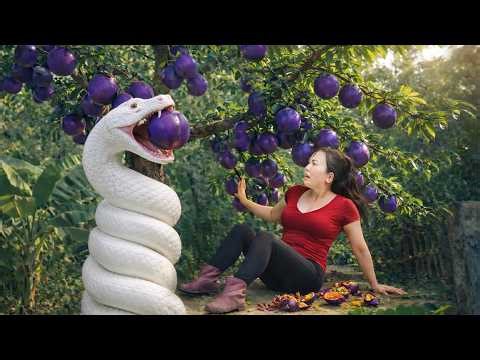 72 Hours of Terror 😱Giant Python Guarding Strange Purple Fruits – Woman Attacked!