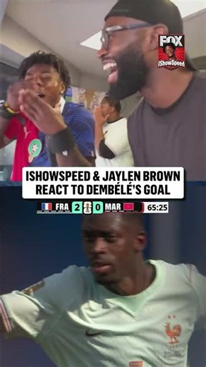 Jaylen Brown and @IShowSpeed were in shock after France doubled its lead 🇫🇷