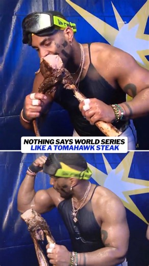 Yandy Díaz and his steak: A Love Story 🥩 #WorldSeries #TampaBayRays #ALCS #MLB