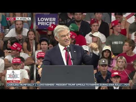 Dr. Mehmet Oz Addresses the Crowd at Trump’s Fort Myers, FL Rally - 10/23/2026