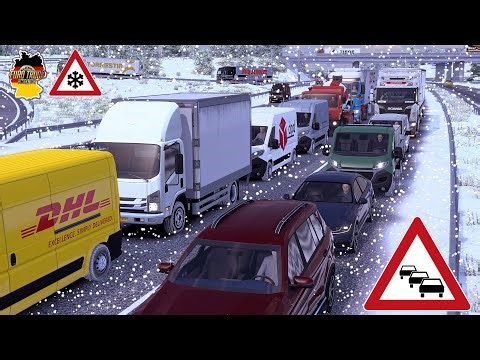 ETS2 Alltag auf der Autobahn I STAU und viel Verkehr im Winter [3090] EURO TRUCK SIMULATOR 2
