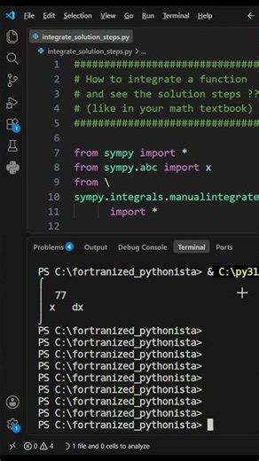 How to integrate a function and see the solution steps #python