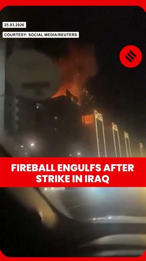 Fire Rages Building in iraq After Reported Attack