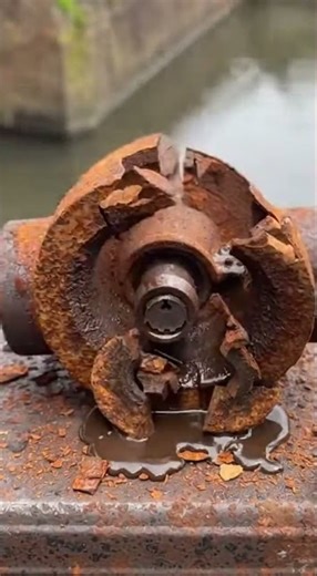 Extreme Rust Removal ASMR ⚙️ | Frozen Drawbridge Pulley Finally Spins