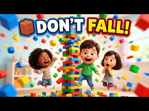 Build Build Block Tower 🧱 | Kids Building Song | Learn Colors & Counting
