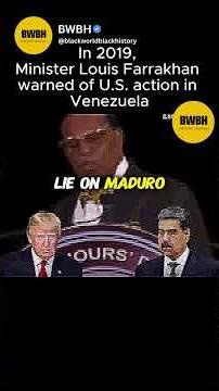 In 2019, Minister Louis Farrakhan warned of U.S. action in Venezuela'' #blackhistory #america