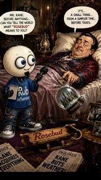 You love movies, Citizen Kane. His last word was Rosebud. Check the comments for the answer. ￼