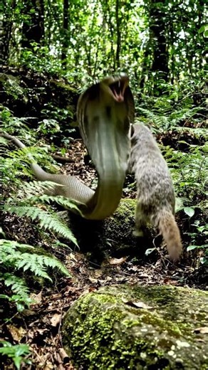 Best fight between giant snake and Mongoose #snake #cobra #python #fighting #fyp #mongoose #shorts