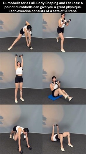 Full Body Dumbbell Workout 🔥 4 Sets x 20 Reps to Burn Fat & Sculpt Your Body