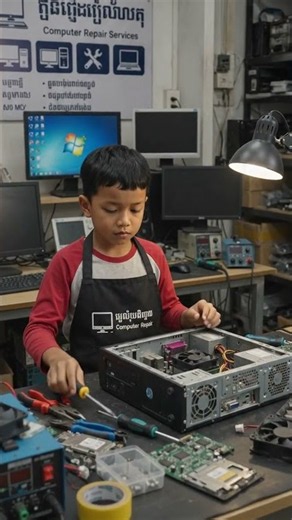 oung Computer Technician at Work 💻🔧 | Computer Repair & Maintenance | PC Hardware Repair E-2