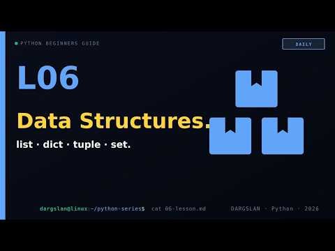 list · dict · tuple · set — Python's daily 4 | L06 · Daily