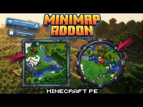 🔥 Best Minimap Addon for MCPE 1.26+ | Live Map & Waypoints Mod! 😍