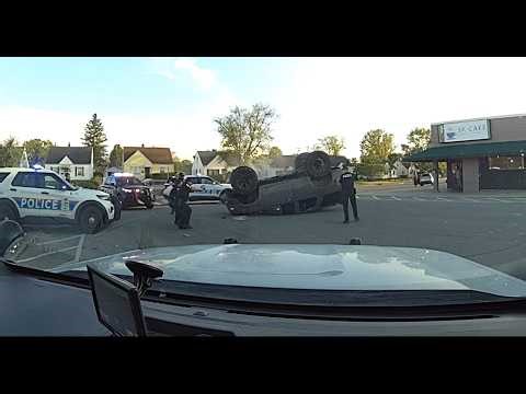 Gunman Slams Into Police During Columbus Chase — Ends in Violent Rollover Crash