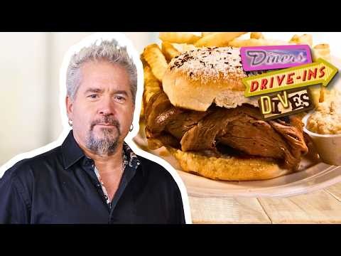 Guy Fieri Devours the PERFECT Roast Beef Sandwich 🔥 🍴Diners, Drive-Ins and Dives | Food Network
