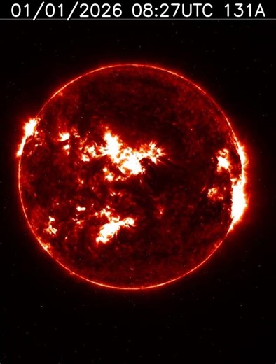 Sun 24 Hour Timelapse | Iron VIII & XXI / 131 Å | UV (January 01, 2026) #shorts