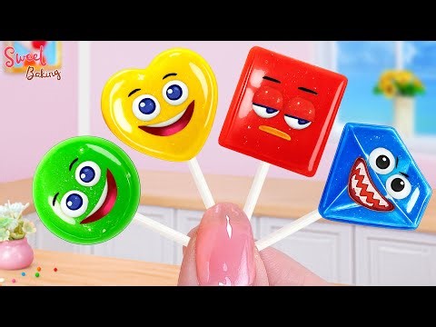 💞Making Jelly With Save The Shapes💞Mini Rainbow Fruit Lollipop Jelly Recipe | Sweet Baking