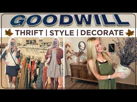 INSPIRING FALL FINDS + EASY STYLING! | THRIFT WITH ME | GOODWILL HAUL + STYLING | THRIFT & DECORATE