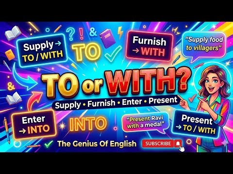 Use of TO and WITH | Supply, Furnish, Enter & Present | English Grammar