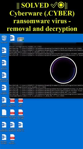 Cyberware (.CYBER) ransomware virus #shorts #trending #CYBER #Cyberware