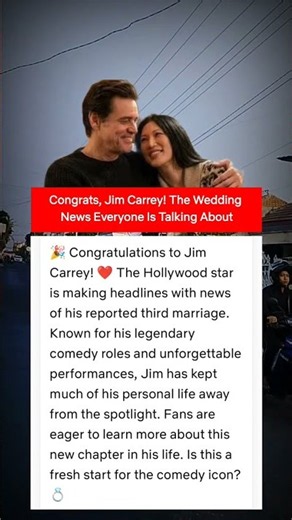 Congrats, Jim Carrey! The Wedding News Everyone Is Talking About