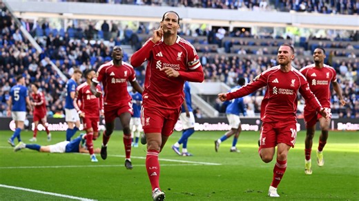 Everton 1-2 Liverpool: Van Dijk wins first derby at Toffees' new stadium in 100th minute
