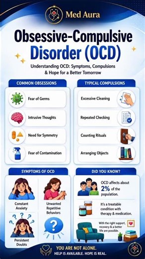🧠✨ OCD Explained in Simple Words | Symptoms, Obsessions & Compulsions 💙 #OCD #medicalshorts
