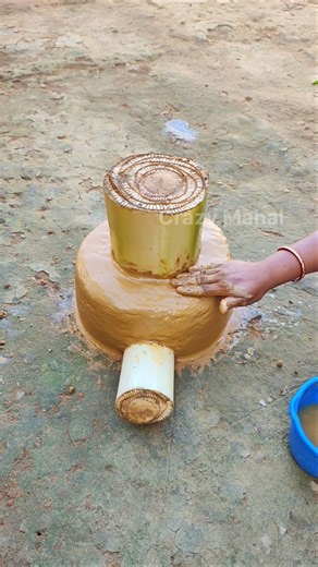 Amazing mud crafting with a bamboo mold #shorts